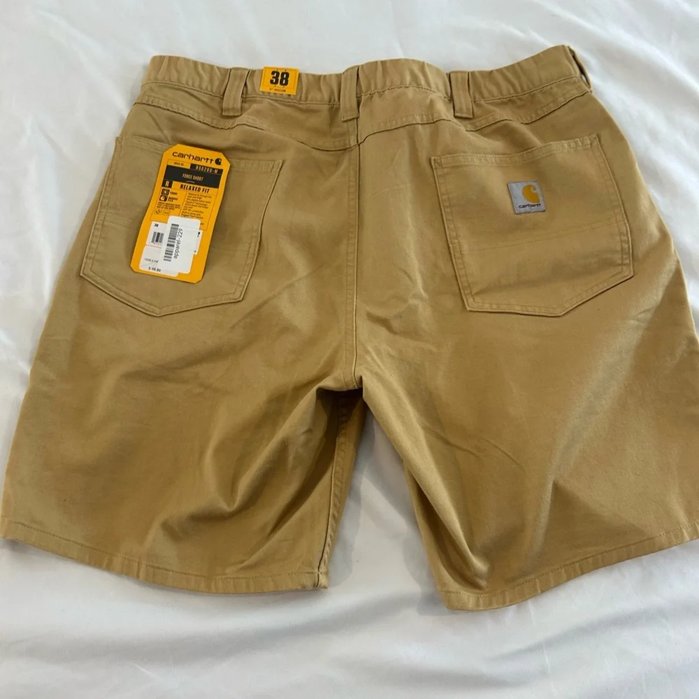 Carhartt Force Shorts Mens 38 Khaki Relaxed Fit Rugged Flex Workwear NWT